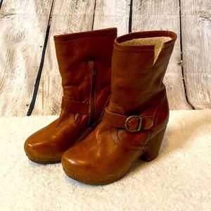 Miz Mooz Brown Sherpa Lined Leather Boots, SZ 7
